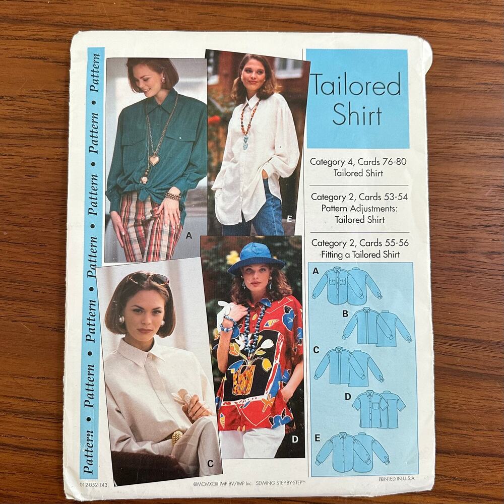 UNCUT Sewing Step-By-Step Pattern Tailored Shirt Sizes 4-22